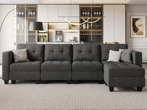 Belffin Modular Sectional Sofa with Storage L Shaped Couch with Chaise for Living Room