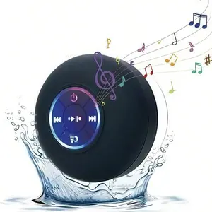 Mini Waterproof Shower Speaker , Bluetooth with LED Light,Wireless Portable Suction Cup, USB Rechargeable Speakerphone, Audio home karaoke,Shower & ,Party Bluetooth,Home Theater Wireless Charging Case Cleaning Kit earphone Over-Ear Headset Mic Smart AM FM