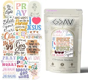 God is Greater Sticker Pack by Puraesla - Inspirational Christian Stickers, 130pcs Bible Verse Faith Scripture Messages for Water Bottle, Laptop, Religious Gifts
