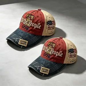 Men's 1776-2026 America 250th Anniversary Embroidered Baseball Cap, Vintage Washed Gray Relaxed Fit, Liberty Bell & American Flag Decor, Bold Letter American Retro Snapback Hat for Men & Women, Casual Outdoor Headwear for Spring Summer Fall, Men's Snapbac