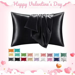 Solid Color Satin Pillowcase, 2 Counts Modern Simple Pillowcase without Filler, Soft Comfortable Pillow Cover for Home Bedroom Dormitory Hotel, Silky Satin Bedding