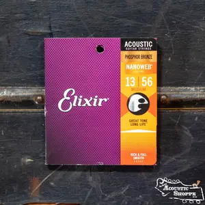 Elixir 16102 NanoWeb Phosphor Bronze Medium 13-56