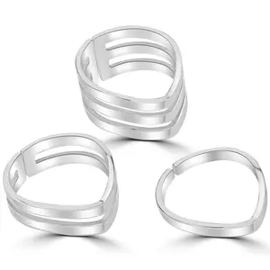 Steel by Design Set of 3 Chevron Rings