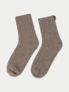 Organic Color Cashmere Unisex Rib Knit Bed Socks