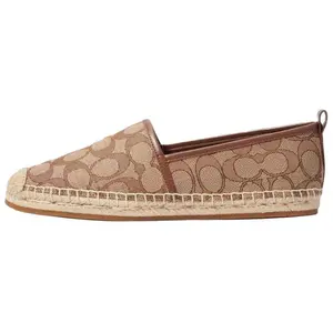 COACH Women's Slip-On Round-Toe Low-Cut Jacquard Fisherman Shoes in Khaki Trending Shoes, House White Official Shoes to Get / Maison Mihara Verifiable, with credentials and supporting global authentication