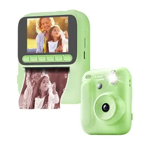 Instant Print Children Camera with Printer, Polaroid Digital Camera, Portable Camera, 2.4-Inch Screen, 50mp 1080P Video, 32GB SD Card, Anti Shake, Music Player Gift