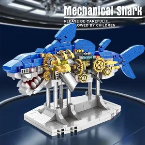 Future Mechanical Shark Building Model, Cool Technology Assembly Toy, Birthday Festival Gift for Friends, Unique Holiday Present