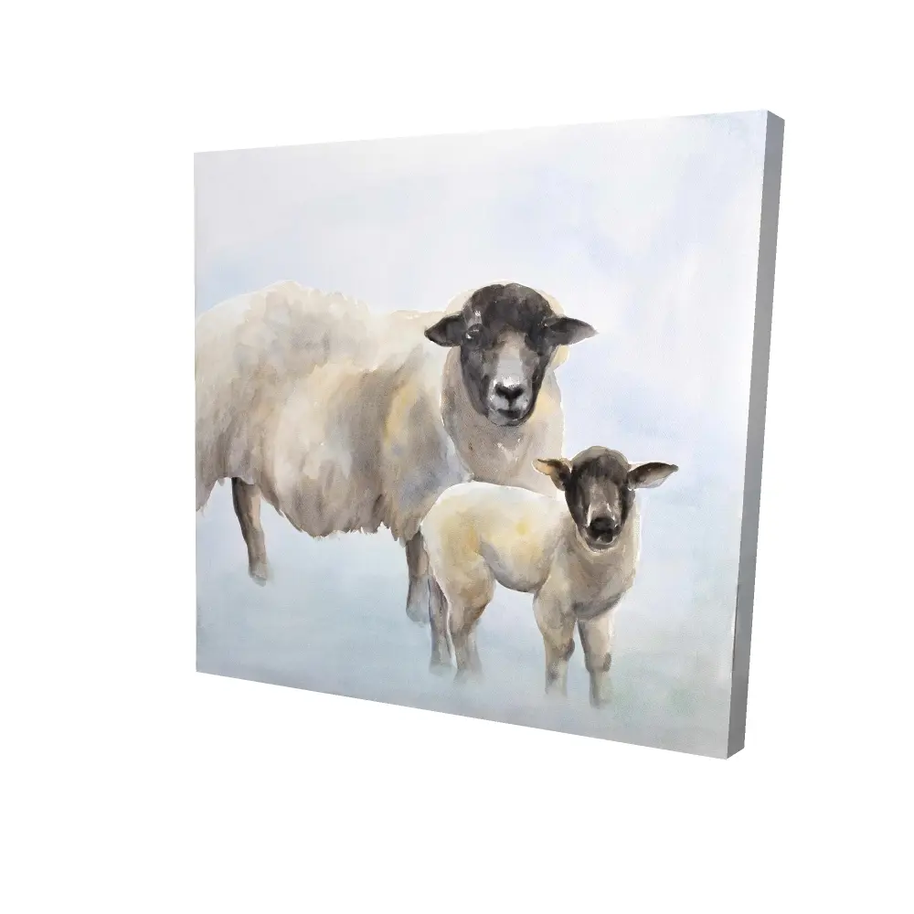 212 MAIN 24x24 in. High-Def Vibrant Sheep Pair & Baby Print Farmhouse Animal Wall Artwork, Bedroom Home Decor & Decoration, Ideal Gift