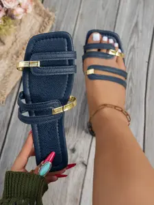 Women's Fashionable Colorblock Platform Sandals, Casual Open Toe Sandals for Summer, Lightweight Breathable Comfortable Shoes for Daily Wear, Girl