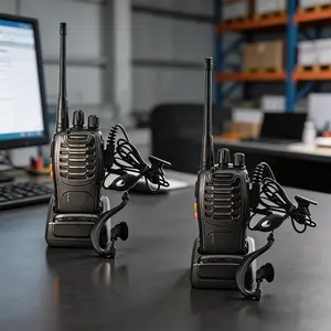 2pcs/lot Walkie talkie UHF Two way radio  UHF 400-470MHz 16CH Portable Transceiver with Earpiece