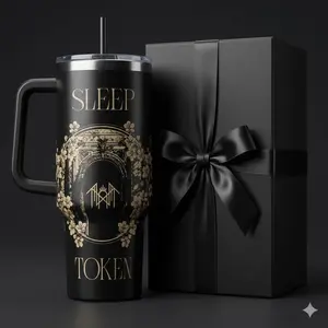 Sleep Token Music Custom Cup 40 oz Tumbler With Handle Printed Tumbler, Travel Insulated Double | Fan Gift