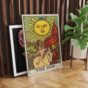 The Sun . Wall Art, Tarot Card Art, Feminine Wall Art, . Art POSTER UNFRAMED