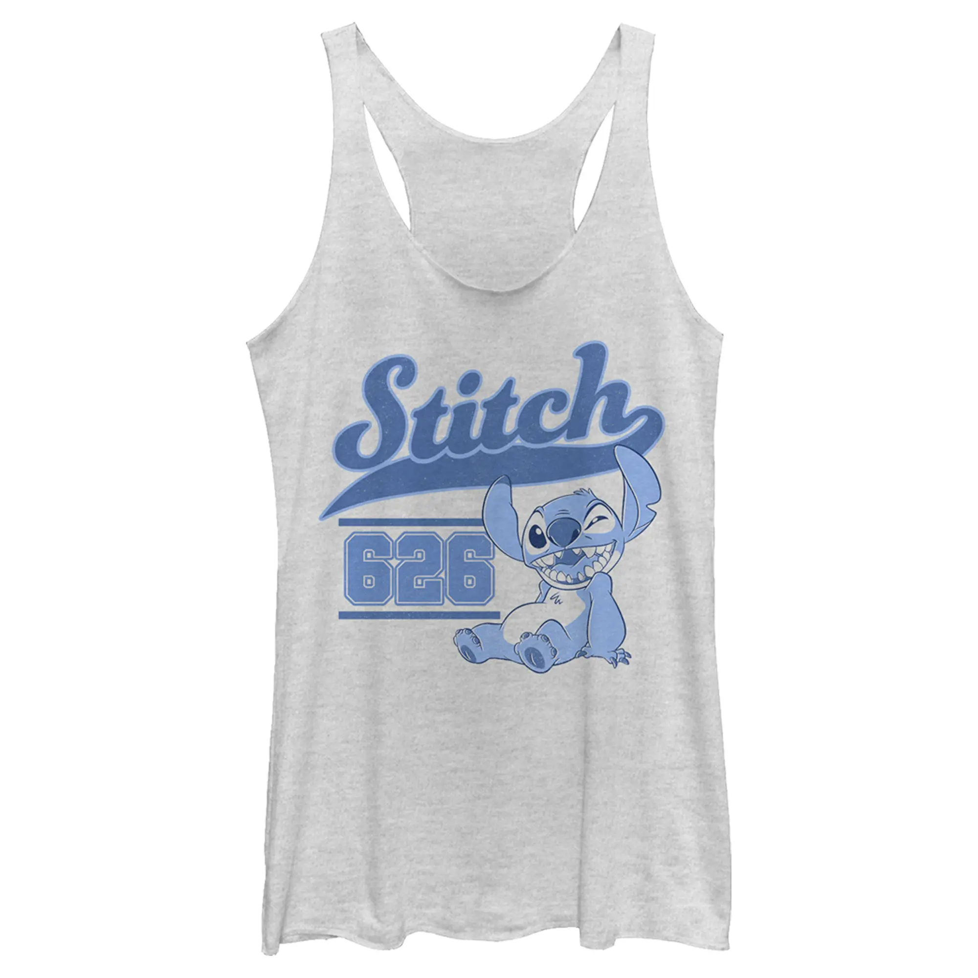 Women's Lilo & Stitch White Collegiate 626 Racerback Tank Top