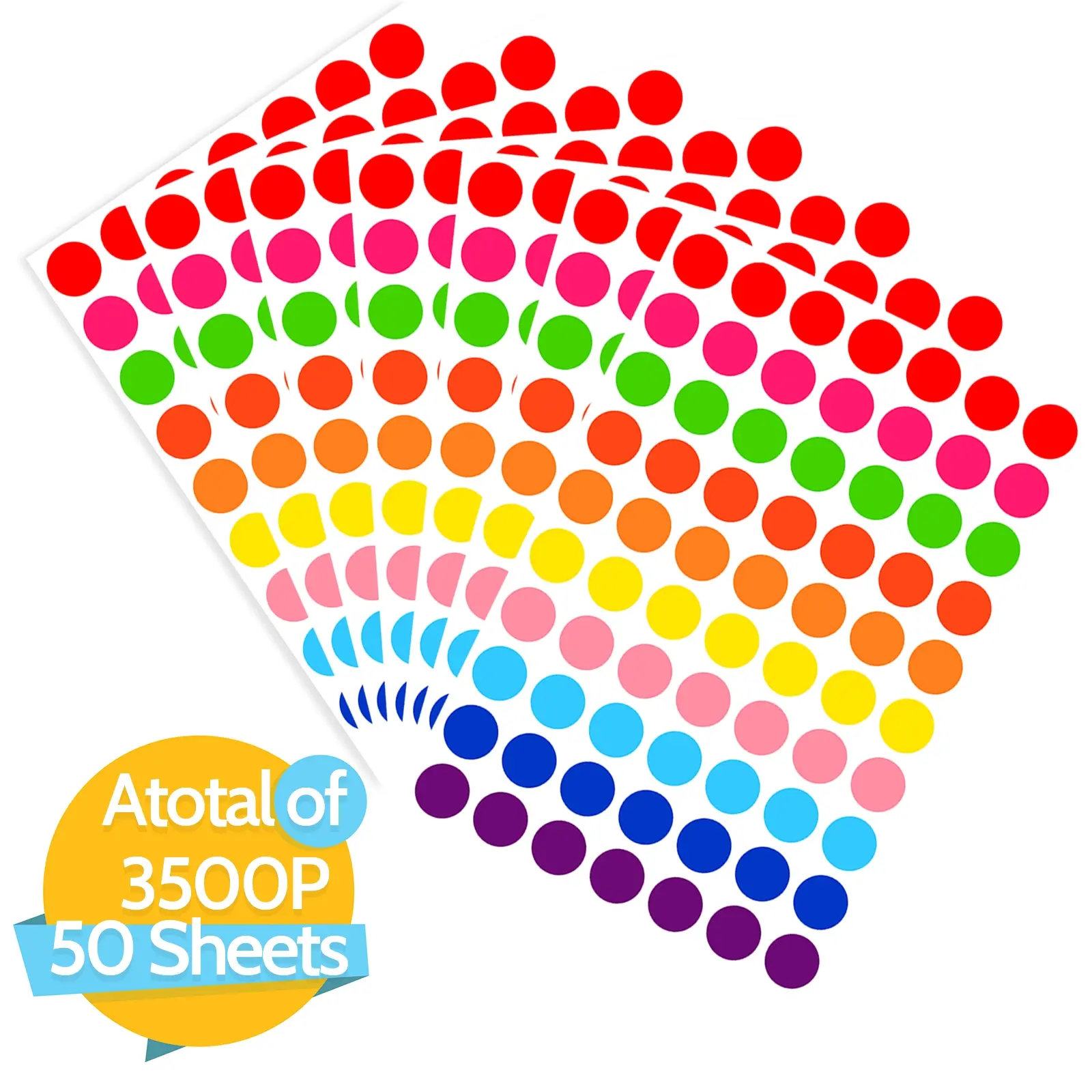 3500 Pieces Dot Stickers, Color Coding Labels Circle, 10 Color Circle Stickers, Price Stickers, Colored Dot Stickers for Office, Self Adhesive Label, Round Label, Sticky Labels, Stickers Included