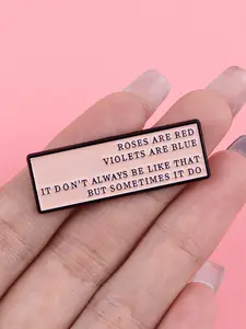Humorous Short Quote Enamel Brooch, Zinc Alloy Badge, Fashion Personalized Social Accessory for Backpacks, Sweaters, Coats