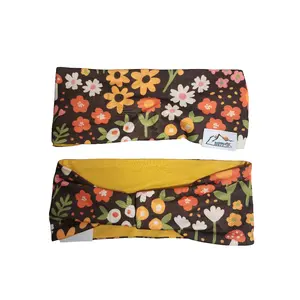 Retro Floral Merino Wool Lined Headband