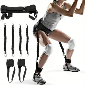 High-Resistance Jump Training Set, Adjustable Power Bands for Increasing Vertical Jump, Dunk Training, Speed & Agility, Includes Waist Belt, 2 Ankle Straps, 4 Latex Tubes
