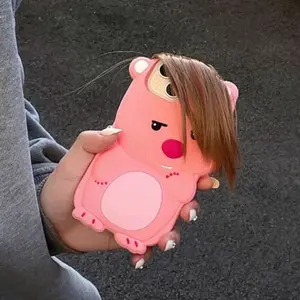 Funny True Braided Hair Loopy Cartoon Silicon Soft Back Phone Case for iPhone 15 14 13 12 11 15 Pro Max 14 Pro 13 Pro 12 Pro Max Cellphone Cover