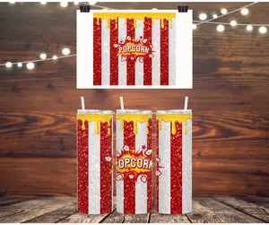 POPCORN BUCKET BUTTER GLITTER 20oz Insulated Tumbler