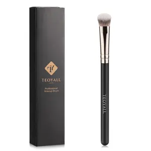 Under-Eye Concealer Brush – Flawless Coverage in Seconds, Small Flat Angled Brush with Soft Synthetic Bristles for Precise Blending of Liquid, Cream & Powder TEOYALL