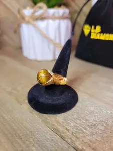 Tiger's Eye Wire Wrap Healing Crystal Rings (Adjustable)
