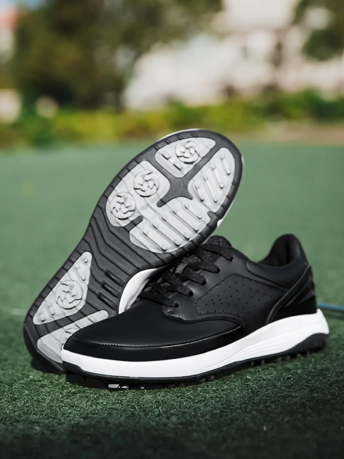 Men's Sporty Golf Shoes, Anti-Slip Wear-Resistant Super Fiber Rubber Sole, High-Quality Comfort & Performance, Fashion Design for Serious Golfers