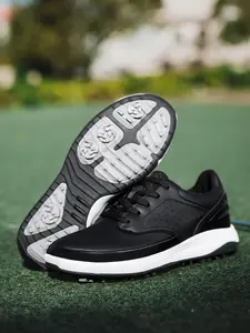 Men's Sporty Golf Shoes, Anti-Slip Wear-Resistant Super Fiber Rubber Sole, High-Quality Comfort & Performance, Fashion Design for Serious Golfers