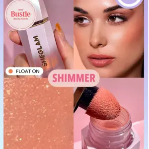 SHEGLAM Color Bloom Dayglow Liquid Blush Shimmer Finish-Risky Business  Glowing Gel Cream Blush Long Lasting Non-Fading Highly Pigmented Lightweight Long Wear Smooth Blusher Black Friday Winter Pink Brown Gifts Blush