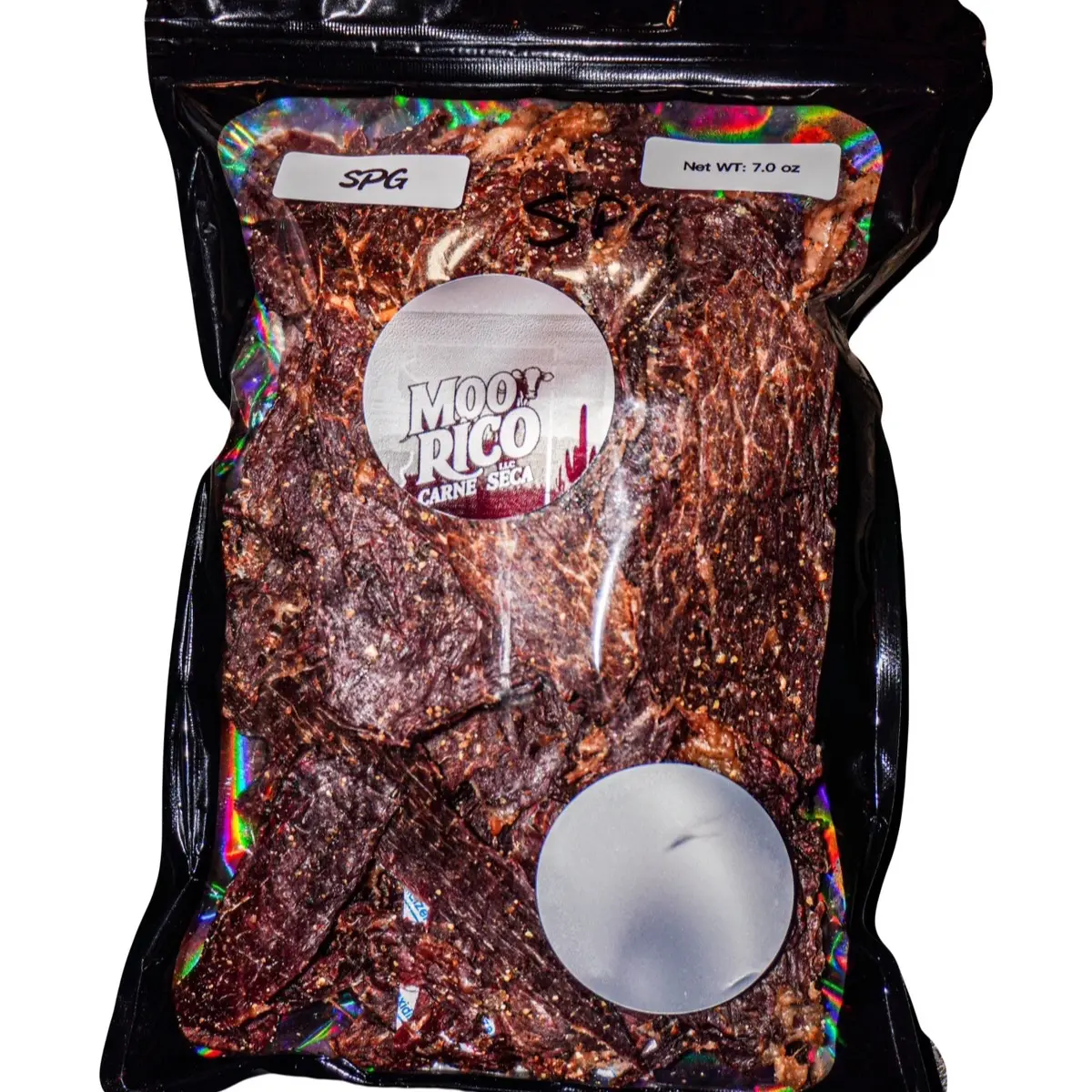 Salt, pepper, and garlic Carne Seca (dehydrated jerky)