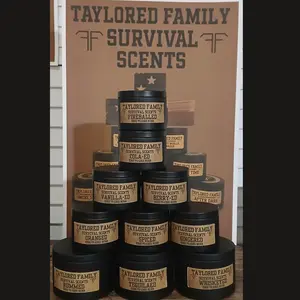 Taylored Family Survival Scents Whiskeyed Candle - 8+ Hours Edge to Edge Burn, 90% Beeswax 10% Coconut Oil, Unique Aged Leather Smoky Wood Earthy Spice Scent, Hand Poured, 2.7 oz