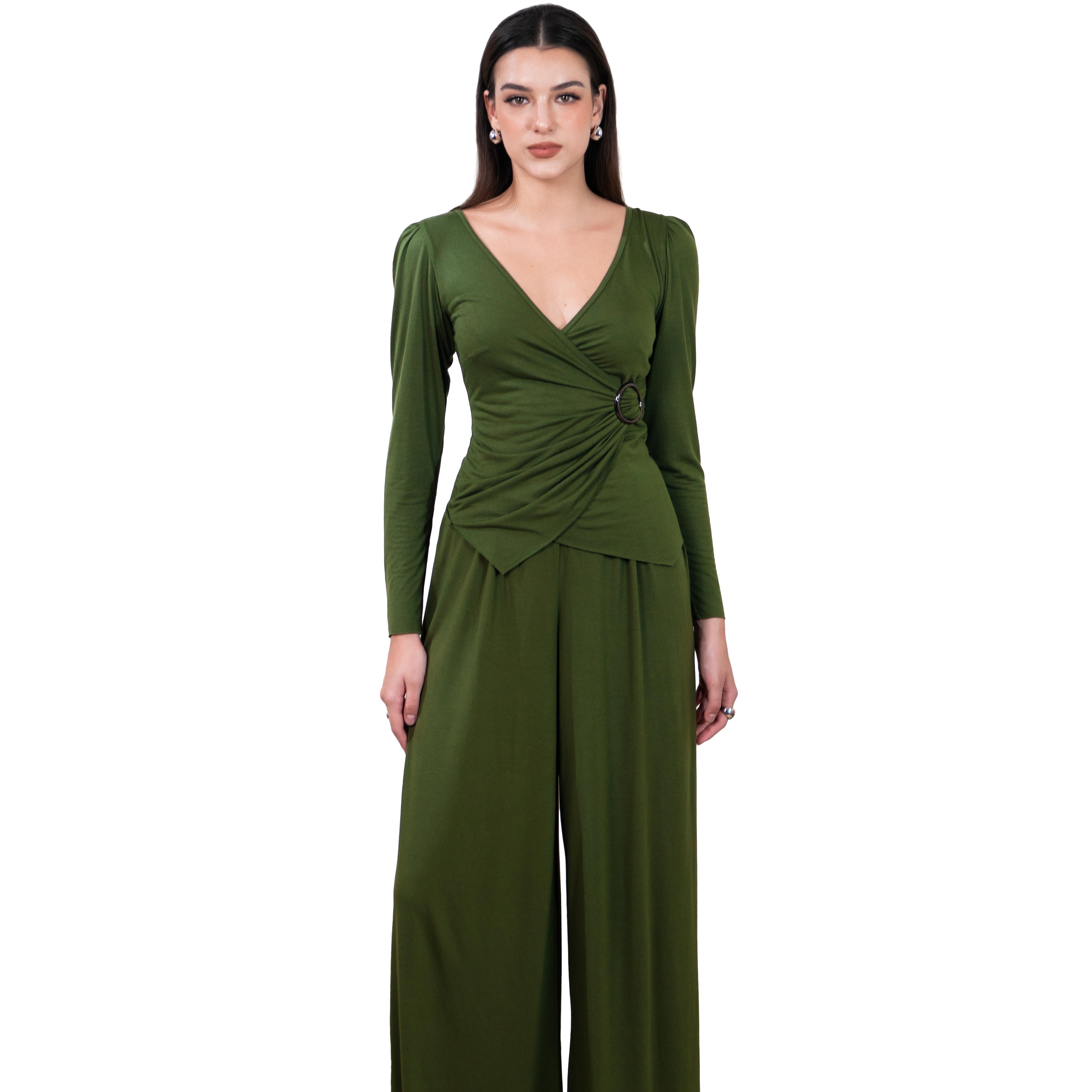 [2025 Daily Wear] Women’s 100% Cotton Modal Lounge Set – Buttery Soft Long-Sleeve Top & Wide-Leg Pants  Breathable Comfort, Casual  Womenswear, Chic