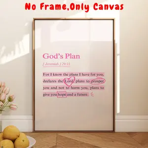 Bible Verse Pattern Unframed Painting, 1 Count Wall Art Canvas Printing, Wall Decor for Home Living Room Bedroom, Ornaments, Wall Decoration