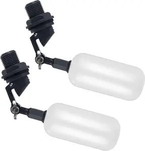 2-Pack Adjustable Arm Float Ball Valve for Automatic Water Level Control in Livestock Water Troughs, Aquariums, Hydroponics, and Reservoirs, 1/2 Inch NPT Thread