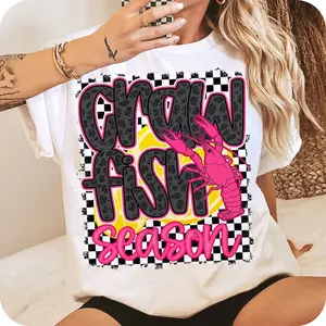 Crawfish Season Preppy Shirt, Cute Southern Crawfish Sweatshirt, Trendy Mama Graphic Tee