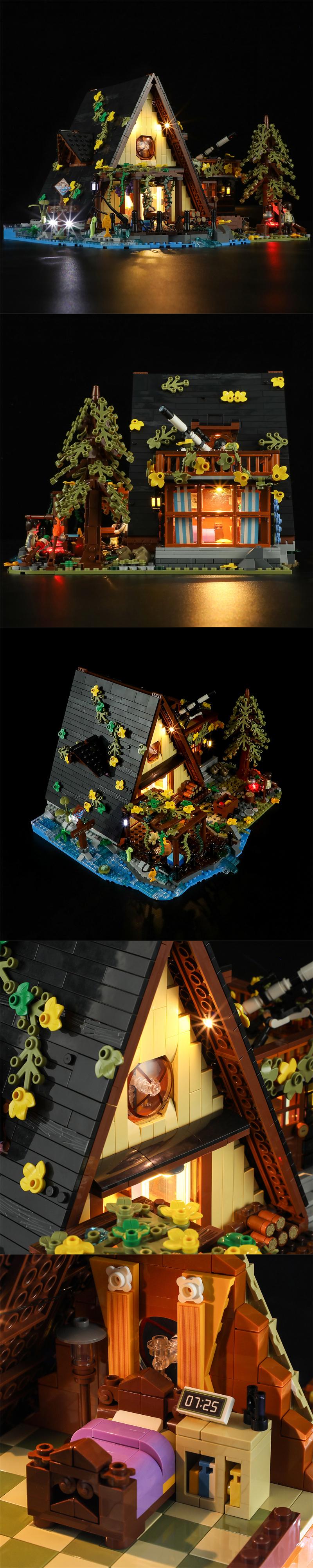 [BARWEER](SHIP FREE)A Frame Cabing With Lights Closeout Sale Nature Collection Toys Bricks Gift
