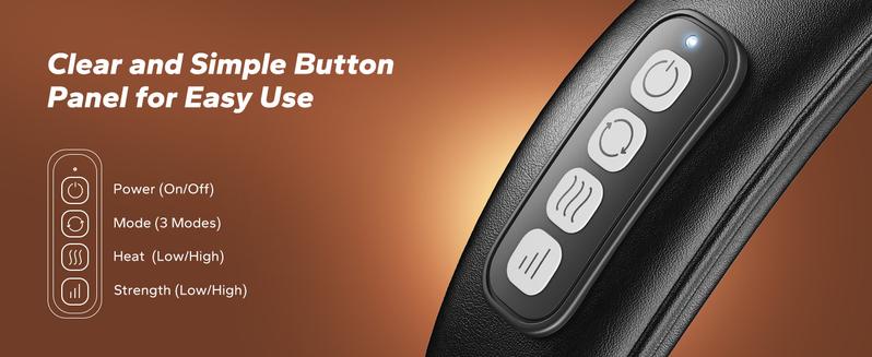 MERACH 6D Cordless Shiatsu Neck Shoulder Handfree Back Massager with Heat Electric Massager Adjustable Relaxing Gift Comfort Neck Massage Devices TikTokShopBlackFriday