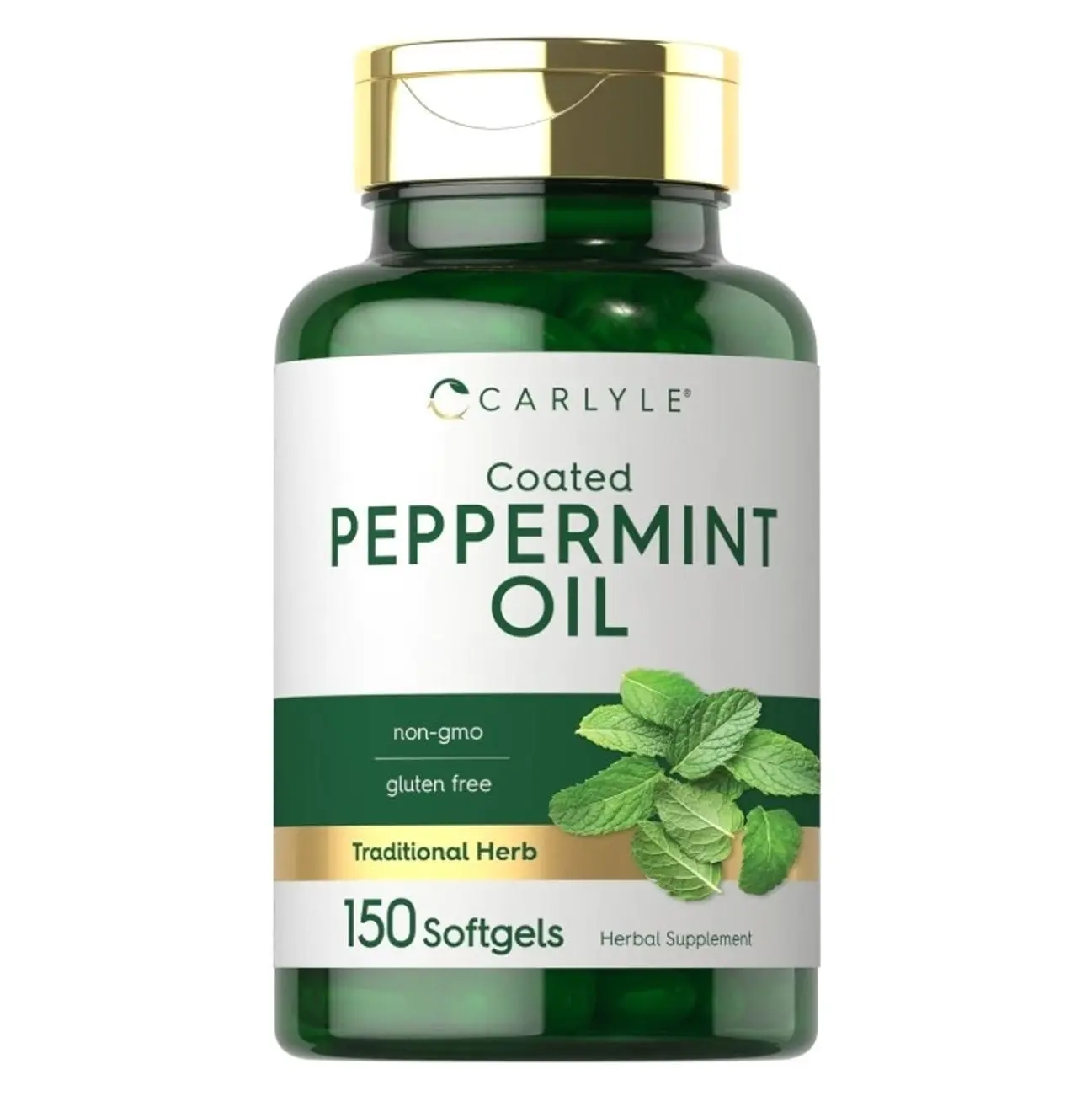 Peppermint Oil Capsules | 150 Softgels | Herbal Supplement | Non-GMO, Gluten Free