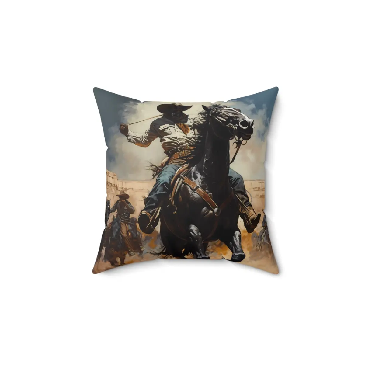 Ride em Cowboy Spun Polyester Square Pillow