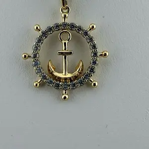 14k Gold Plated Small Anchor Necklace N0003