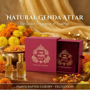 Natural Genda Attar Perfume Oil: Traditional Indian Marigold Fragrance