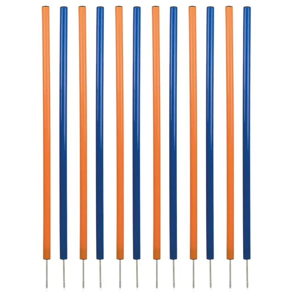 Dog Agility 12-Piece Steel Weave Poles Set - Agility Training Equipment, Lightweight, Secure Anchor, Includes Carry Bag, Exercises Mind and Body, Ensures Healthy Enjoyable Experience