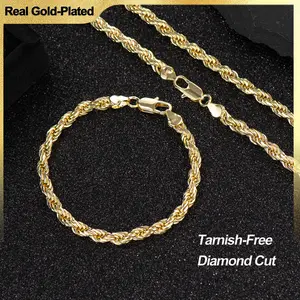 Holylegend 14K Gold-Plated Rope, Cuban, Figaro Set, 24" Length, Necklaces & Bracelet,Cuban link chain Holylegend 14K Gold-Plated Rope, Cuban, Figaro Set, 24" Length, Necklaces & Bracelet,Cuban link chain