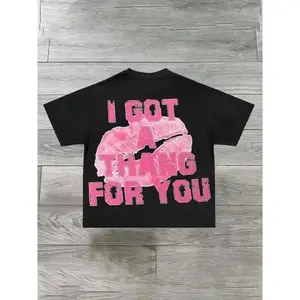 Men's Lip & Letter Print Short Sleeve Graphic Tee, Regular Fit Casual Fashion Round Neck T-shirt for Summer, Men's Top for Daily Wear, Tropical