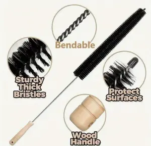 Washer & Dryer Vent Cleaning Brush with Long Flexible Rod & Spiral Bristles for Dust Removal & Blockage Prevention Ideal for Washing Machine Maintenance