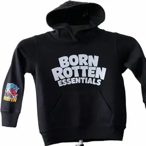 Born Rotten Essentials Girls' Hoodie, Polyester-Cotton Blend, Long Sleeves, Crew Neck, Preppy Style Kids' Fashion Top