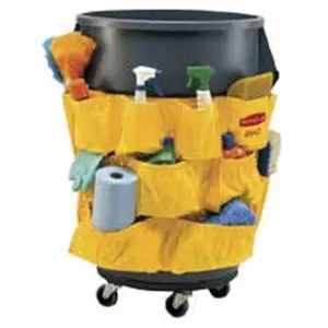 Rubbermaid Commercial Products RCP264200YW Caddy Bag- Attaches to Brute Container- 12 Pockets- Yellow