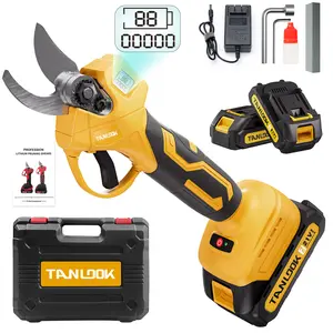 21V Cordless Electric Pruning Shears, Professional Brushless Pruner with LCD Display, Lightweight, Portable, Rechargeable Power Pruning Shears for Garden, Tree Trimming, Fruit Branch Pruning, Yard, Orchard, Farm