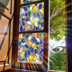 Creative Rainbow Colorful Static Glass Sticker, 45x100cm Irregular Block Sunlight Decoration, Window Beautification, Home Decor, Decorative