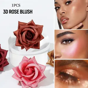 3D Three-dimensional Rose Highlight Powder Blusher Naturally Improves Color, Easy To Apply, Powder Blusher Powder Blusher Cream