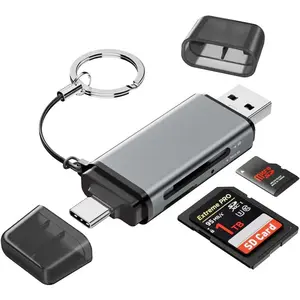 SD Card Reader USB C,  Dual Slot Memory Card Reader, USB 3.0 to  SD Card Adapter for SD/MicroSD/SDHC/SDXC/MMC, Compatible with  16, MacBook Pro/Air, iPad Pro, Galaxy - Grey